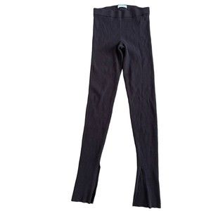 Babaton Aritzia Women's S Brown Ribbed Sweater Knit Fitted Skinny‎ Pants Legging